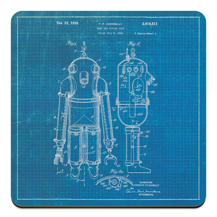 Deep Sea Diving Suit 1935 - Novelty Coasters