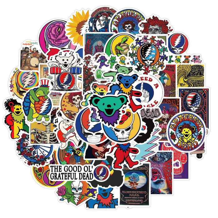 50 Grateful Mix Music Stickers (PVC Vinyl Matte)