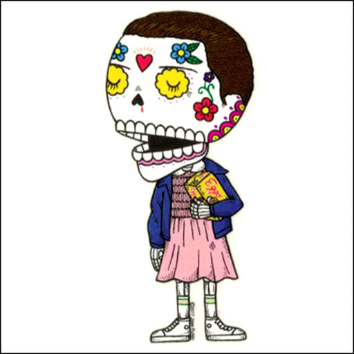 An image of a(n) Eleven inspired  Day of the Dead sticker.