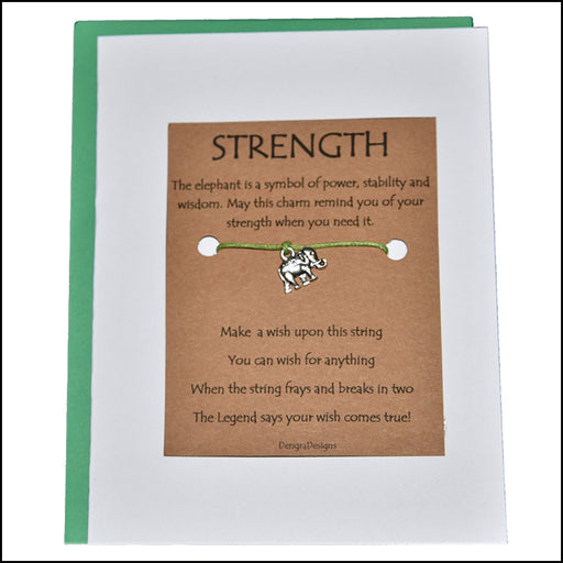 An image of a(n) Strength with Elephant Charm Charmed Greetingl.