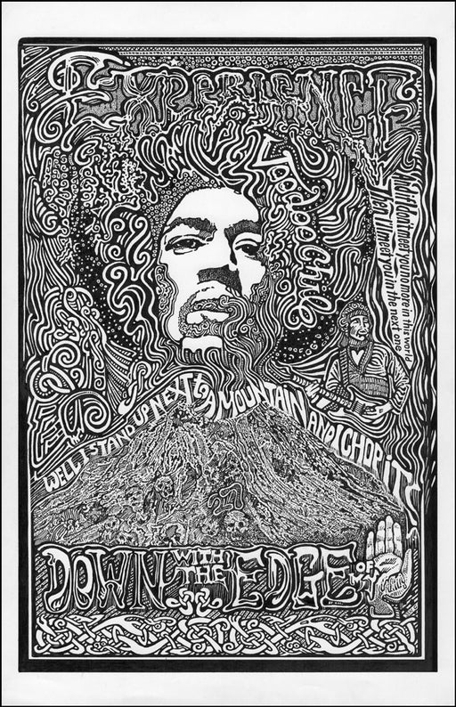 An image of a(n) Jimi Hendrix Letterpress Posterography Art Print.
