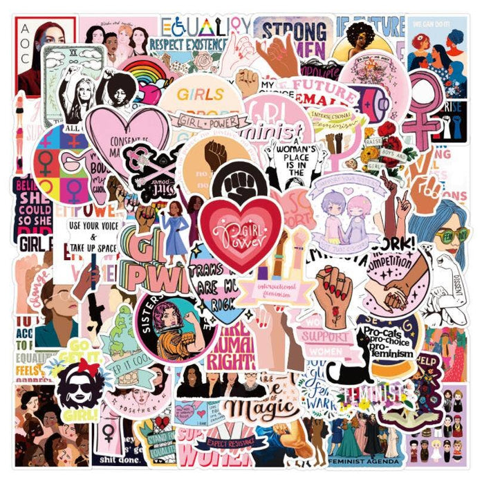Woman Rights Stickers 100 Women's Rights Stickers (Glossy) — Fresh Prints of CT