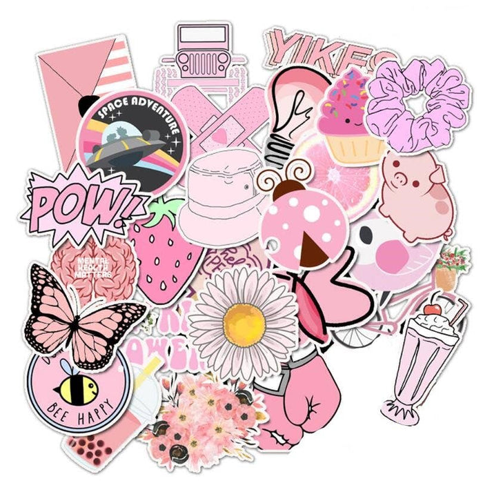 50 Pink-Themed Stickers (Glossy) — Fresh Prints of CT