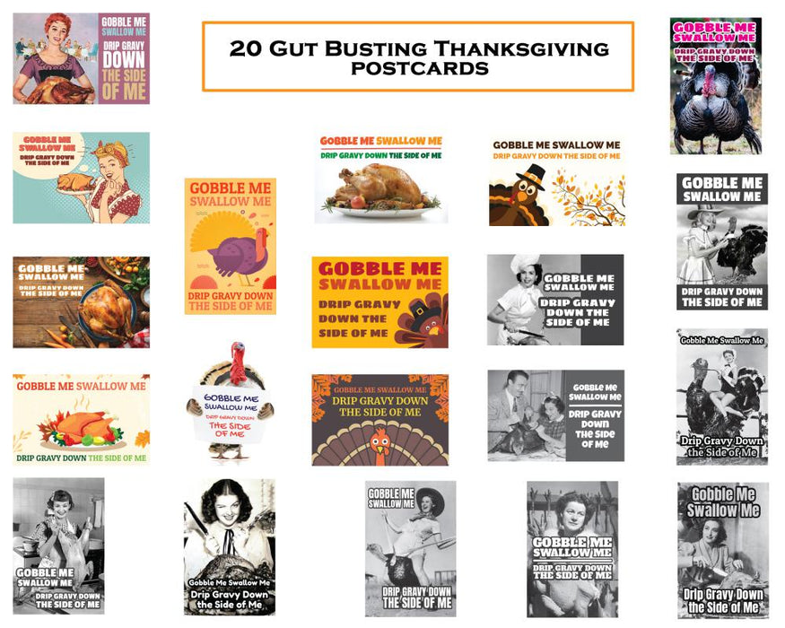 Thanksgiving Postcards - 20 Piece - Postcards