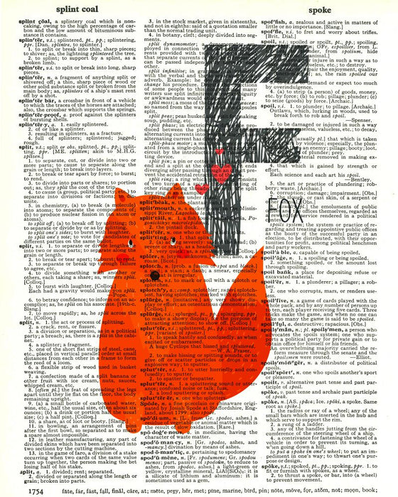 Dictionary Art Print Printed On Authentic Vintage Dictionary Book Page - 8 x 10.5 - Alphabet Letter F