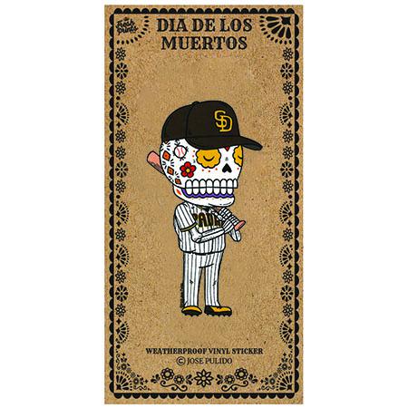 Padres Baseball Player - Day of the Dead Stickers