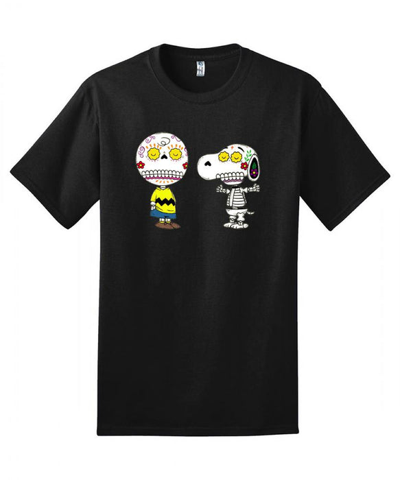 Charlie and Snoopy Day of the Dead T-Shirt