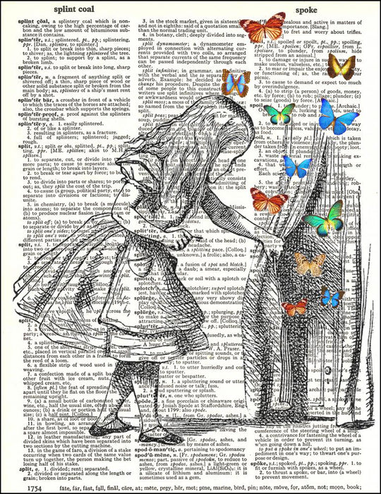 Alice and Door with Butterflies - Dictionary Art Print