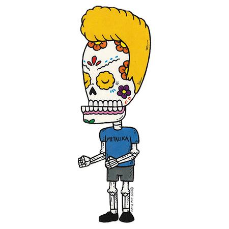 Beavis - Day of the Dead Stickers — Fresh Prints of CT
