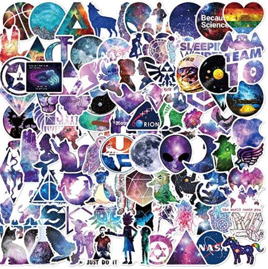 100 Galaxy Stickers (Glossy)