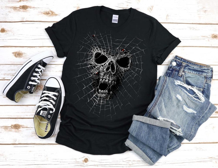 Black Widow and Skull T-Shirt - T-Shirts