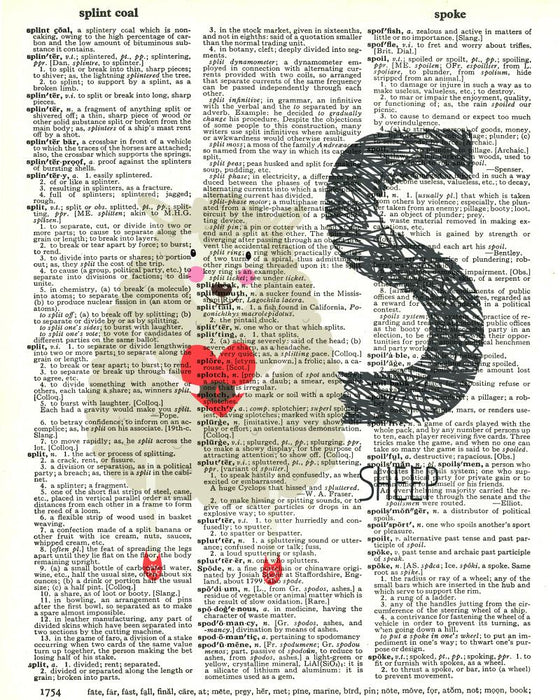 Dictionary Art Print Printed On Authentic Vintage Dictionary Book Page - 8 x 10.5 - Alphabet Letter S