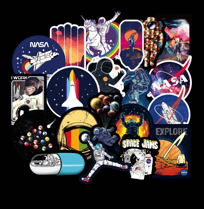 100 Space Shuttle Stickers (Matte) — Fresh Prints of CT