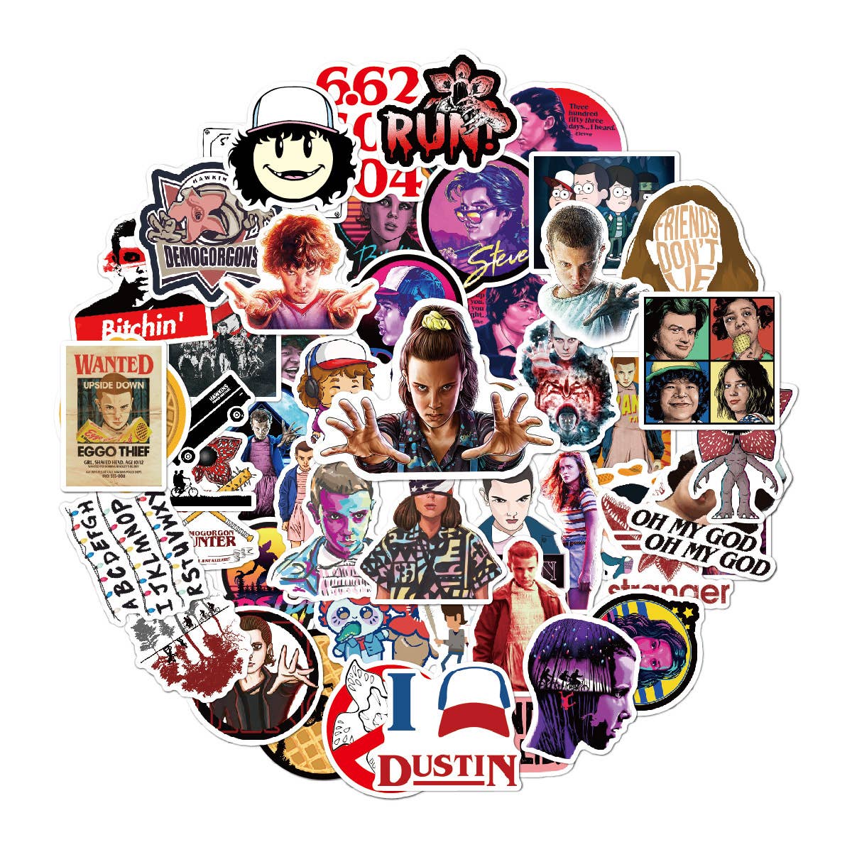 50 Stranger Things Series Stickers(PVC Vinyl Gloss) — Fresh Prints of CT