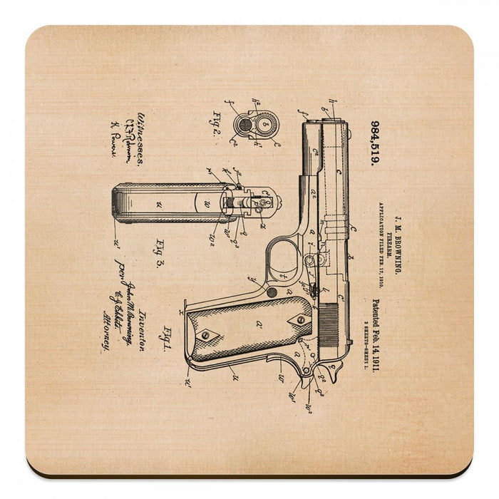 Browning Firearm 1911 - Novelty Coasters