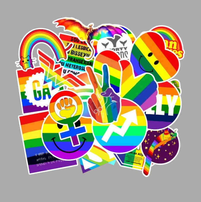 100 Rainbow Stickers (Glossy)