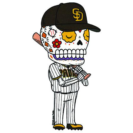 Padres Baseball Player - Day of the Dead Stickers