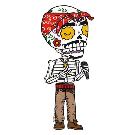 Tupac - Day of the Dead Stickers