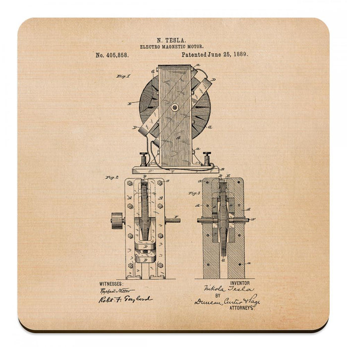 Electro Magnetic Motor Tesla 1889 - Novelty Coasters