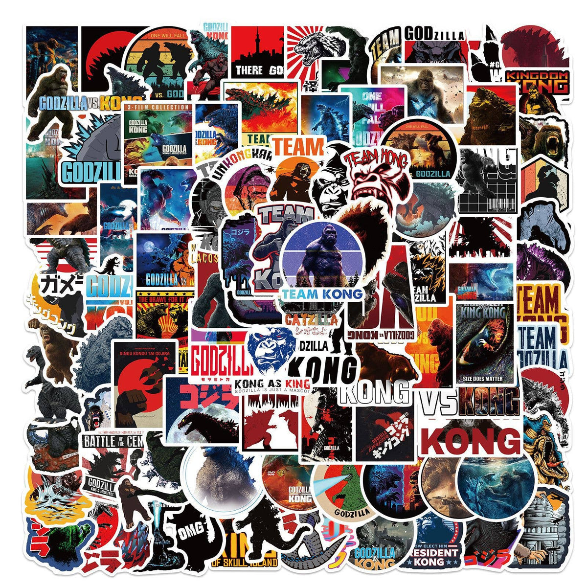 Godzilla Evolved Sticker 100 Godzilla Stickers (Glossy) — Fresh Prints of CT