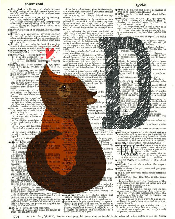 Dictionary Art Print Printed On Authentic Vintage Dictionary Book Page - 8 x 10.5 - Alphabet Letter D