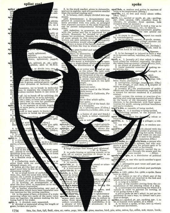 V for Vendetta - Dictionary Art Print