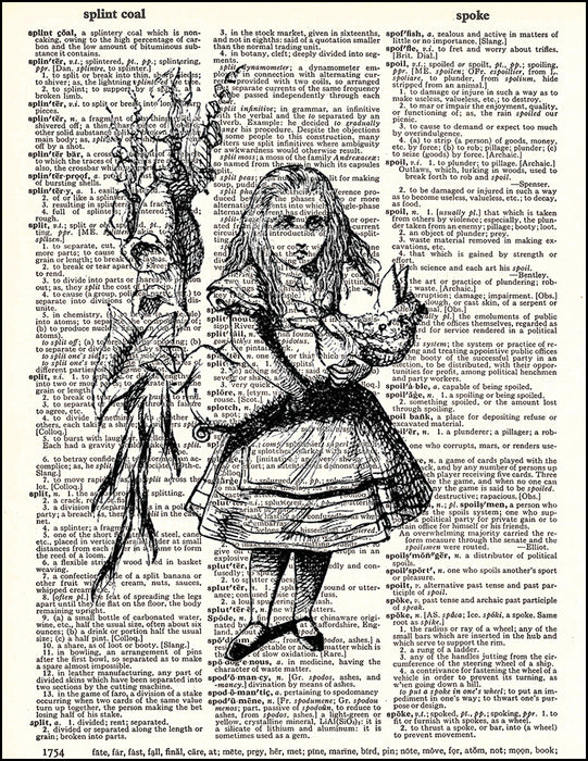 ALICE IN WONDERLAND Art Print On Antique Dictionary Book Page Wall Decor  Picture