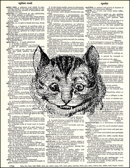 An image of a(n) Cheshire Cat Dictionary Art Print.