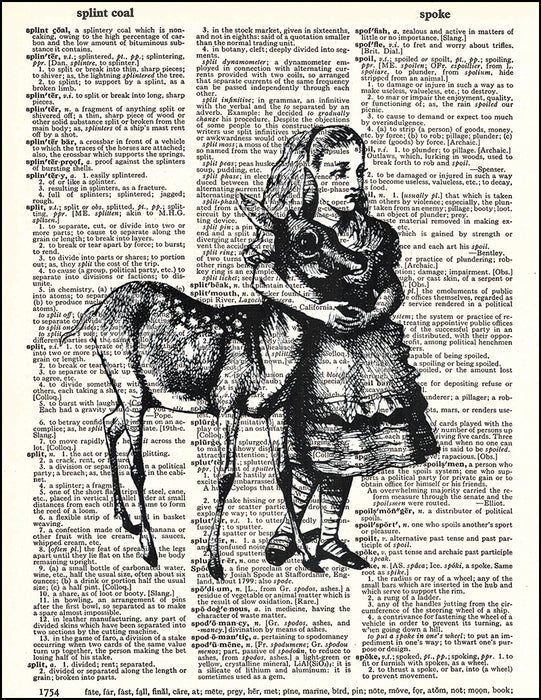 An image of a(n) Alice with Deer Dictionary Art Print.