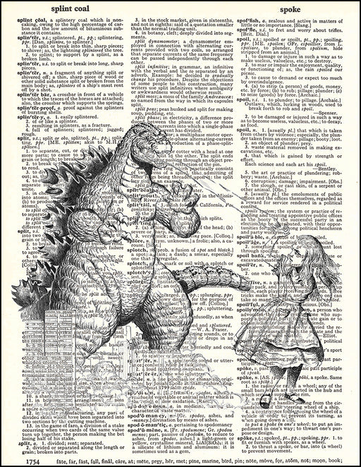 An image of a(n) Godzilla Vs Alice Dictionary Art Print.