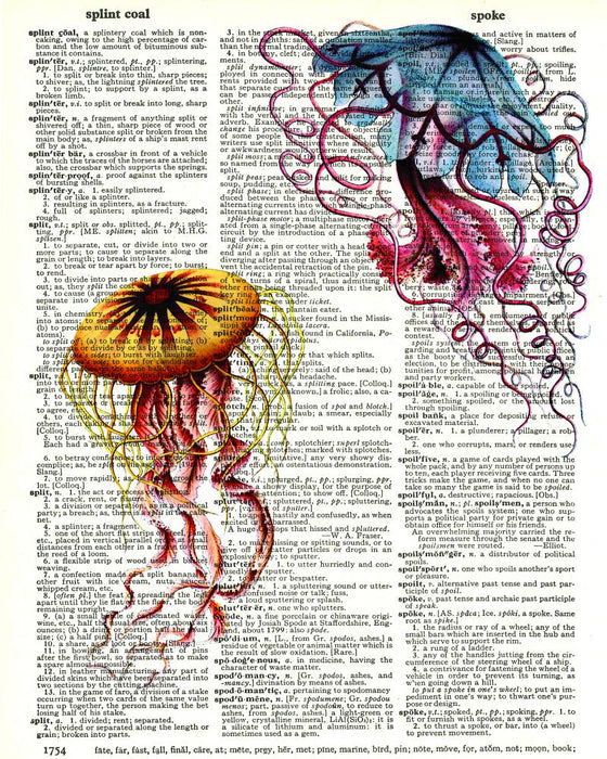 Jellyfish Triptych 01 - Dictionary Art Print