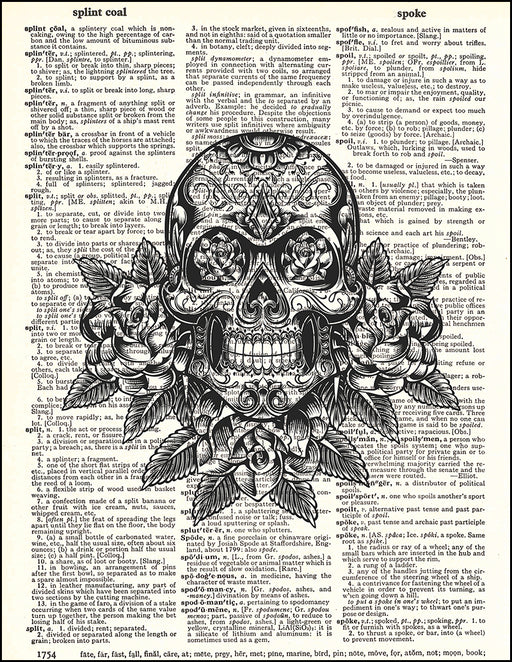An image of a(n) Day of the Dead Sugar Skull Dictionary Art Print.