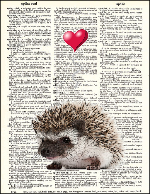 An image of a(n) Hedgehog Love Dictionary Art Print.