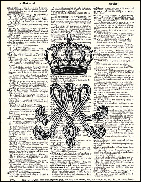 An image of a(n) Marie Antoinette Monogram Dictionary Art Print.