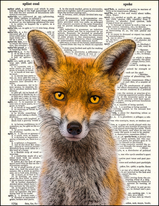 An image of a(n) Red Fox Dictionary Art Print.