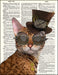An image of a(n) Steampunk Kitty Dictionary Art Print.