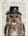 An image of a(n) Steampunk Owl Dictionary Art Print.