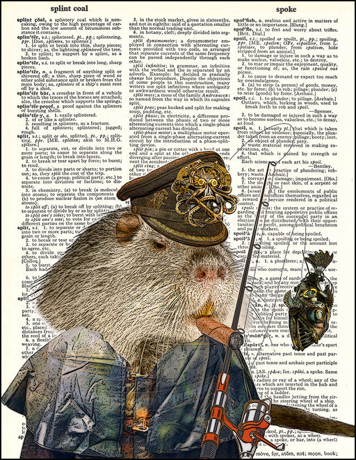 An image of a(n) Steampunk River Rat Dictionary Art Print.