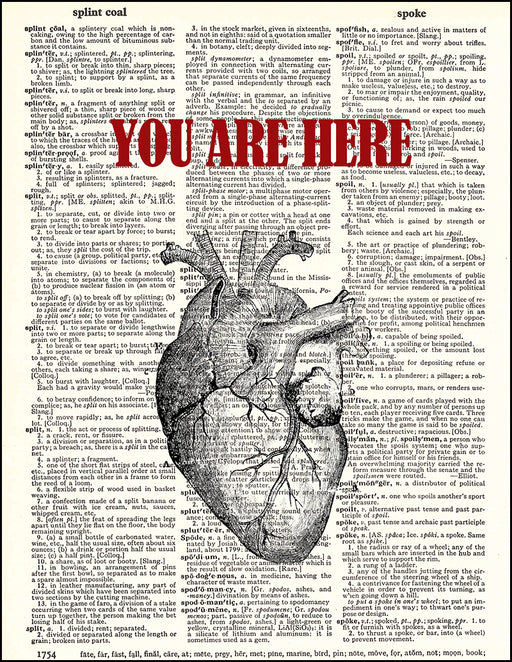 An image of a(n) You Are Here in my Heart Dictionary Art Print.