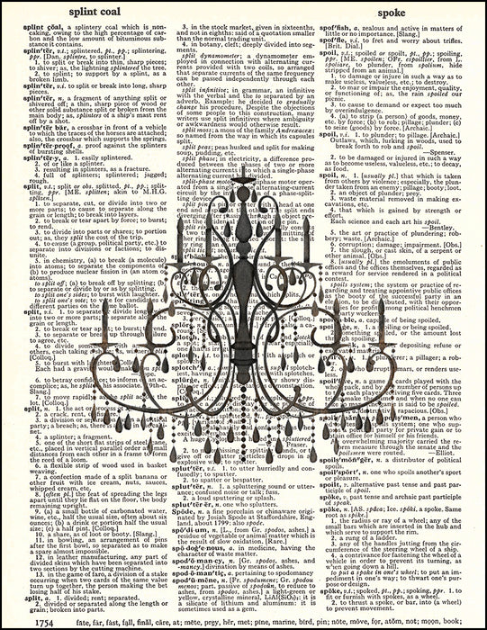 An image of a(n) Chandelier Dictionary Art Print.