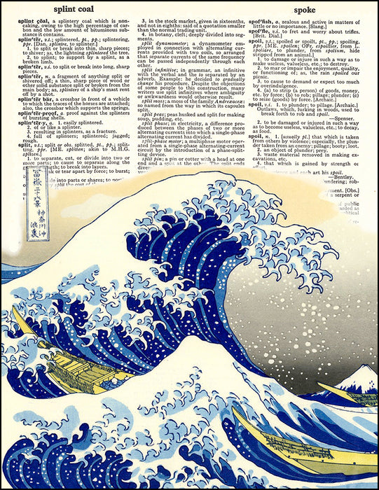An image of a(n) Great Wave Dictionary Art Print.