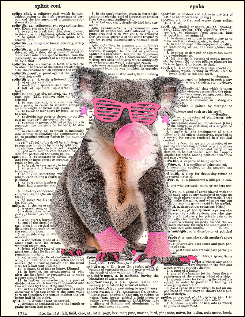 Koala in Suit Watercolor Hipster Animal Retro Costume Painting by