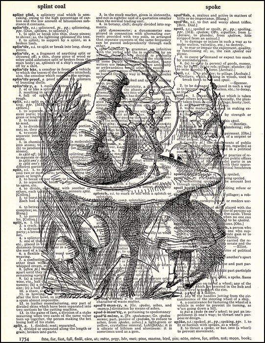 An image of a(n) Alice and the Caterpillar Dictionary Art Print.