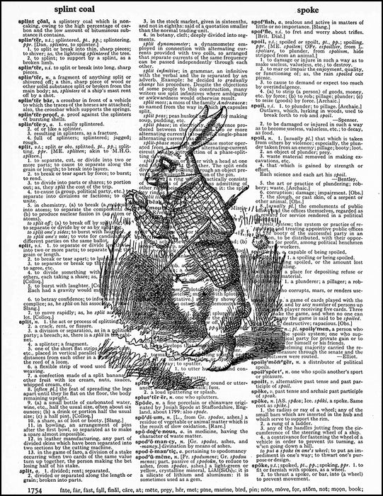 An image of a(n) White Rabbit Dictionary Art Print.
