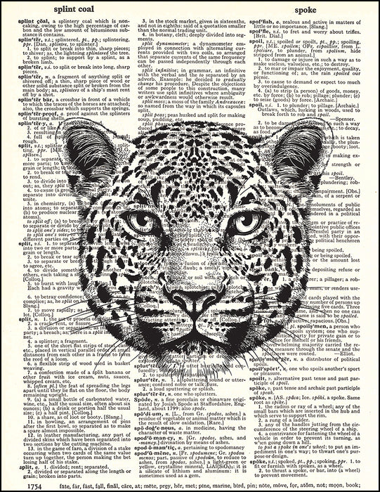An image of a(n) Cheetah Dictionary Art Print.