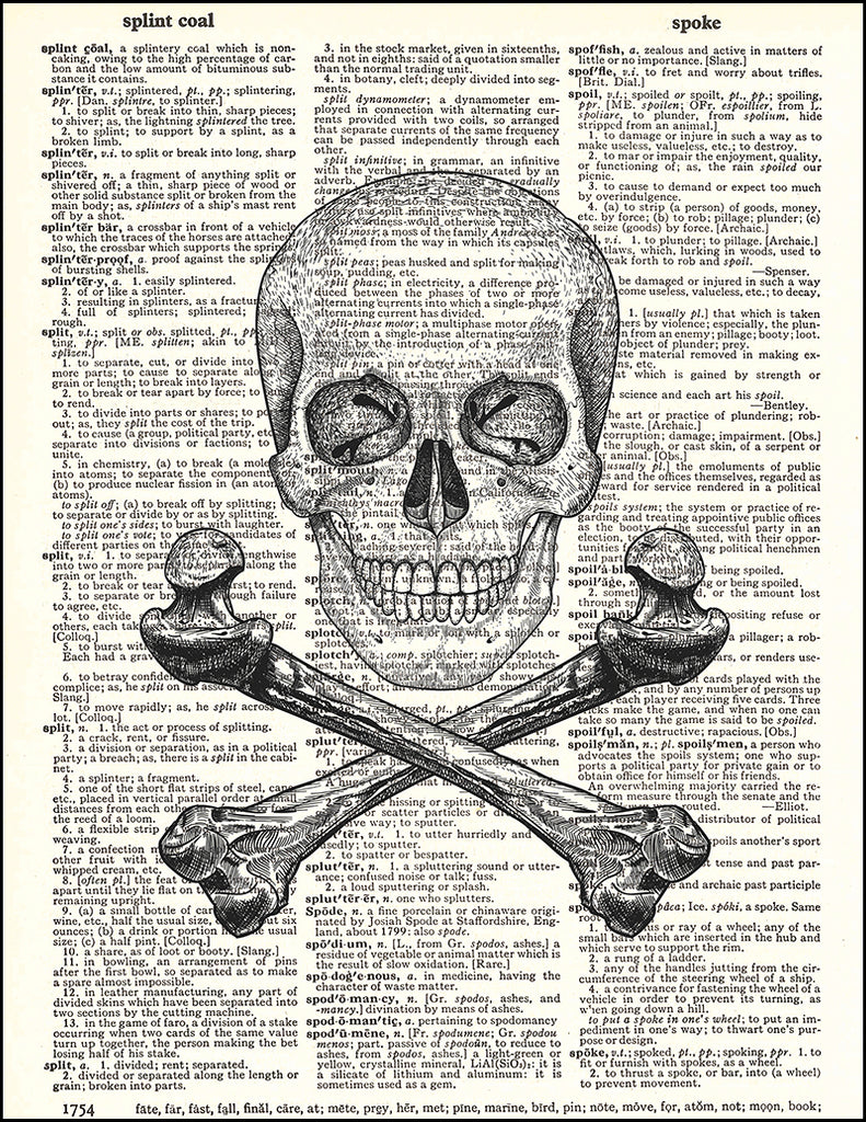 Skull and Crossbones - Dictionary Art Print — Fresh Prints of CT