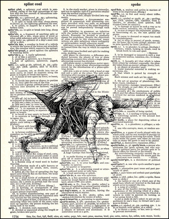 An image of a(n) Flying Man Dictionary Art Print.