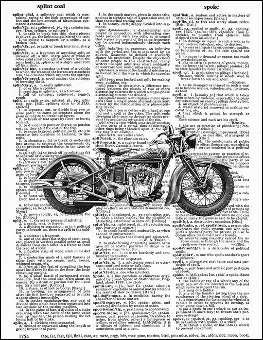 An image of a(n) Indian Motorcycle Dictionary Art Print.