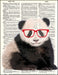 An image of a(n) Hipster Panda Dictionary Art Print.