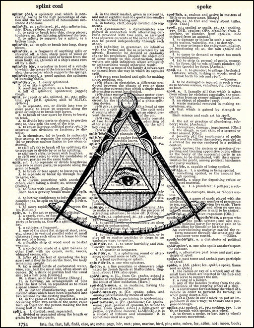 An image of a(n) Illuminati Mason Dictionary Art Print.